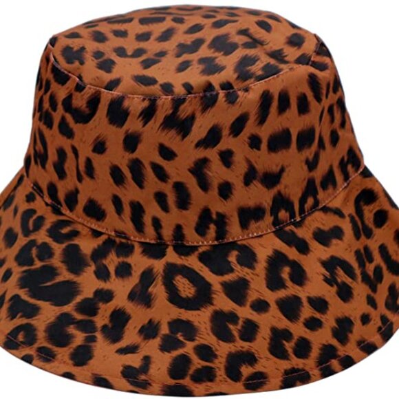 Women's Leopard print Bucket hat, Summer hat Travel, Revisable packable hat - Picture 3 of 4